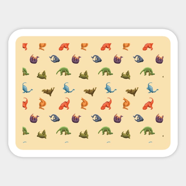 Dinoyoga Pattern Sticker by Scarmo Scribbles